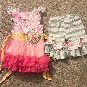Floral Pink and Green Kids  Set